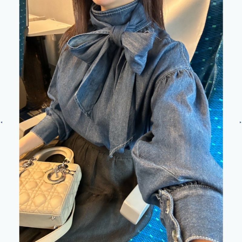 【送料無料】2024 SS 新作 Denim Ribbon Shirt