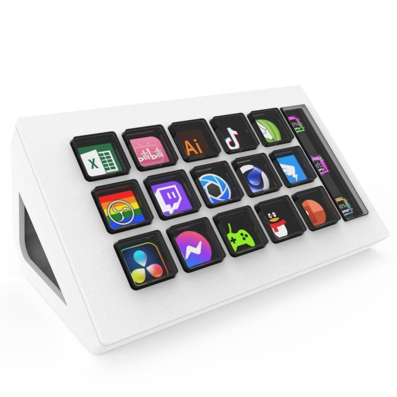 ストリームデック stream deck ショートカットキー 15個のカスタムキー 配信者向けデバイス 左手デバイス ショートカットリモート 片手キーボード Twitch/YouTubeのライブ配信支援機器 PC/Mac対応 ｜LiLishop6