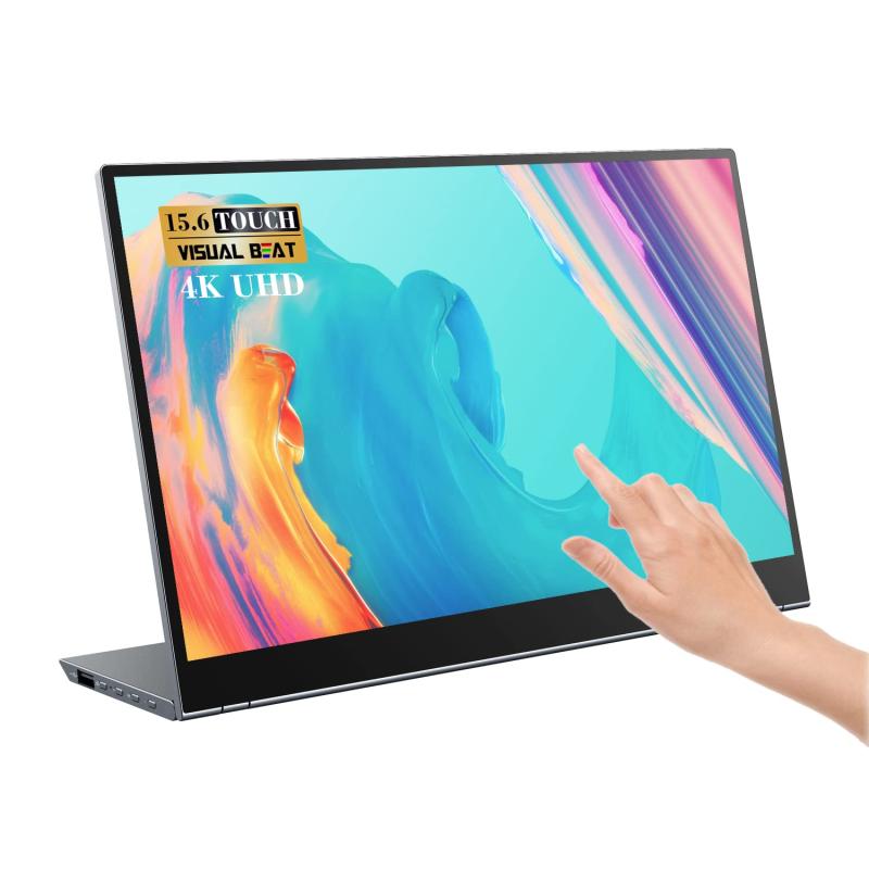 Visual Beat 15.6in 4K 移動性管する 手当たり積み上げる UHD IPS HDR 100% sRGB USB-C・HDMI 携帯型管する デュアル金棒引き 軽銀アロイ製 万覚え帳パソコン・かっこ良い電話機・力くらべ機用