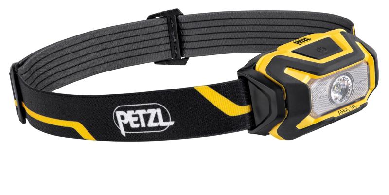 PETZL ARIA、パウダーコンパクト、耐久性、雨合羽尖端照明ランプ、黄色/黒いこと。