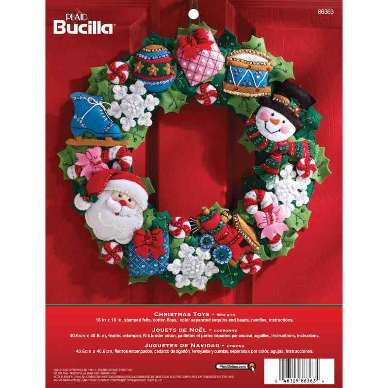 Christmas Toys Wreath Felt Applique Kit-16" Round (並行輸入品)