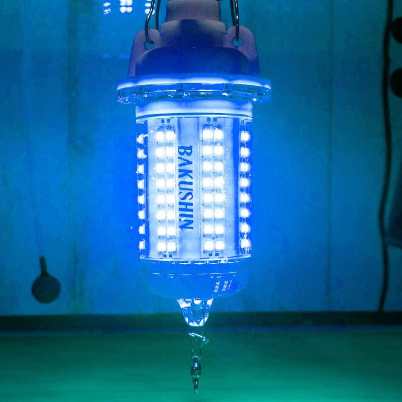 FUNKS 集魚灯 充電式 BAKUSHIN コードレス 中深海 ブルー 強力 水中 LED 集魚ライト ワイヤレス 水中集魚灯 高輝度 30w 青 水中ライト 深海 pro