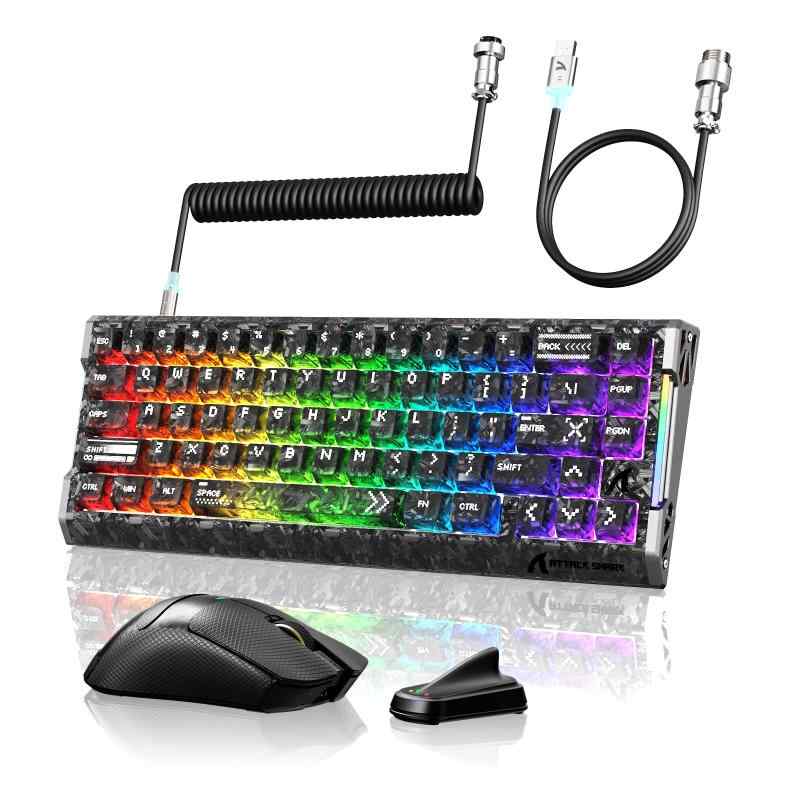 ATTACK SHARK R68HE 有線ラピットトリガー 磁気スイッチ ゲーミングキーボード &amp; X11Ultra カーボンファイバー ワイヤレスゲーミングマウス セット｜LiLishop6