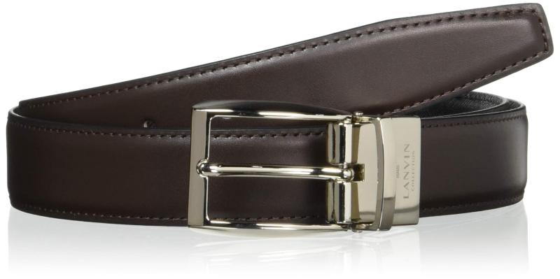 LANVIN COLLECTION(ランバンコレクション) リバーシブル レザーベルト[ランバンコレクション] リバーシブル レザーベルト メンズ 日本製 リバーシブル 表スムース 裏エンボス 型押し 通勤メンズ