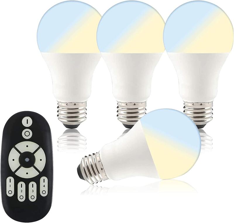 共同照明 【4個セット】 LED電球 E26 調光 調色 リモコン付き