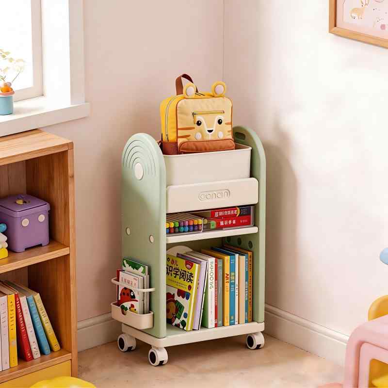 TidySpace ランドセルラック 収納ワゴン キャスター付き 本棚 子供用 5段/3段 幅42cm 奥行25cm 引き出し付き A4対応 教科書収納 文具収納 絵本ラック お絵かきボード付き 子供部屋 学習机横 リビン｜LiLishop6 12,794円
