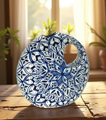 javier servin in mexico/おしゃれ 陶器 花瓶 壺 フラワーポット/セルビン焼/メキシコ 高級 アート 置物 芸術品 輸入品 [並行輸入品]