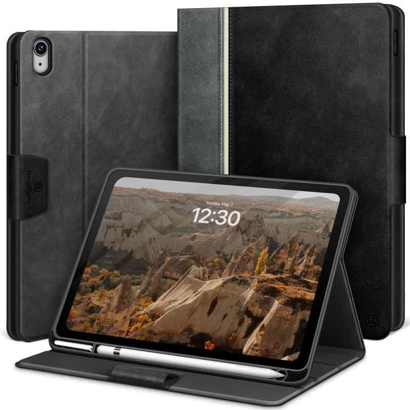 KingBlanc iPad 11世代 (A16) ケース 2025 11インチ・iPad 10世代 カバー 10.9インチ 2022 手帳型 ペン収納 高級PUレザー製 オートスリープ 絵描き角度 ペンホルダー付き スタンド機能 キズ防止 全面保護