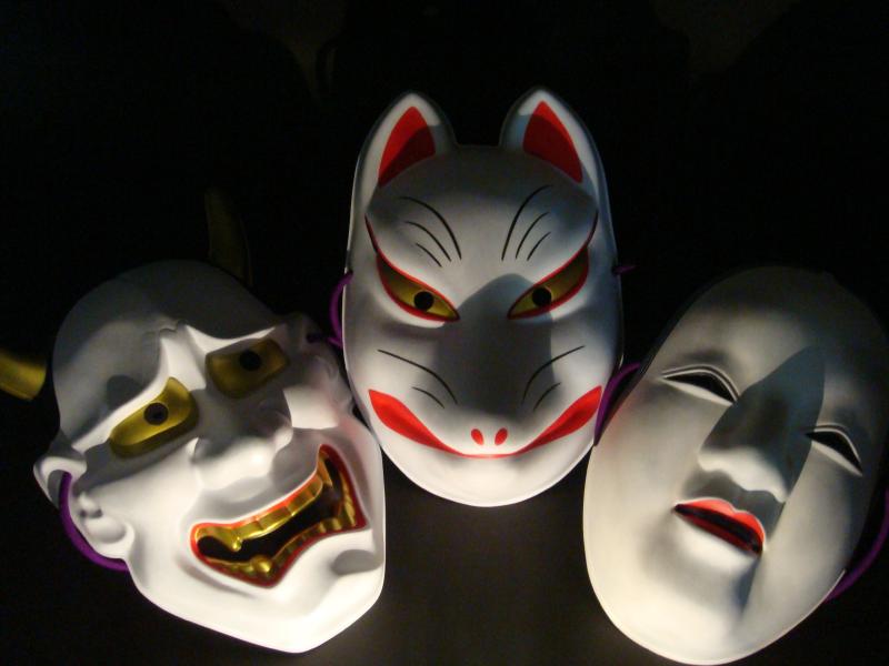 楽天市場】【お面】恐面（こわもて）セット改 （鬼面赤・般若白