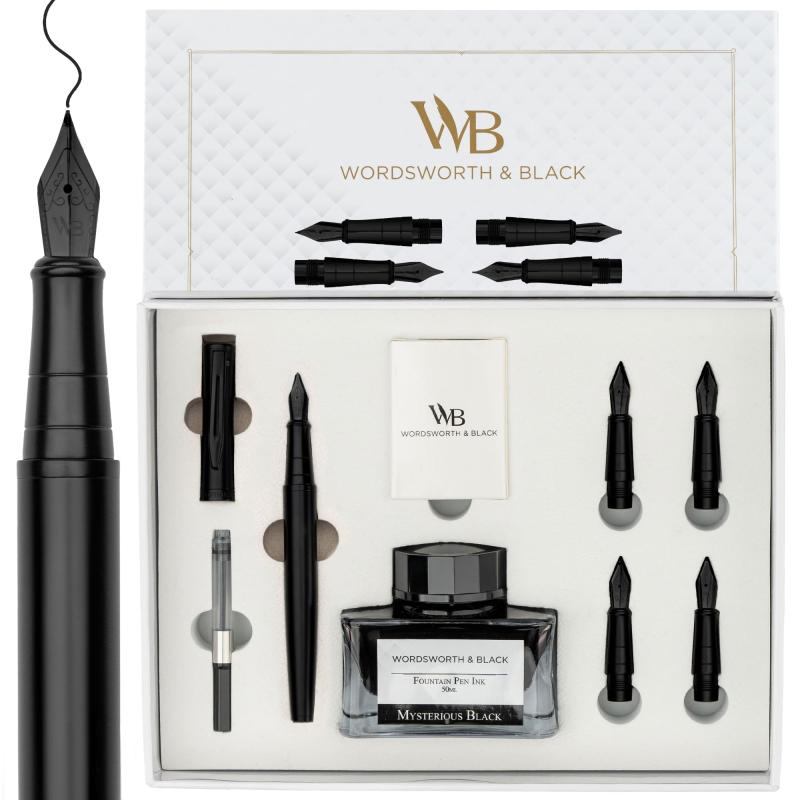 Wordsworth & Black万年筆ギフトセット、インクボトル、インクカートリッジ6本、詰め替えコンバーター、交換用ペン先4本、ジャーナリング、カリグラフィー、滑らかな書き心地のペンが含ま|LiLishop6