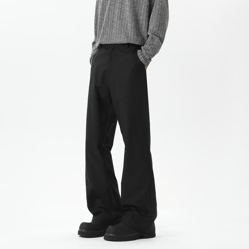 メンズ パンツ 直筒 青少年 春 ストリートファッション 垂?感 休? ?松 黒 灰 ポリエステル 免? 色牢度高 口袋 ミッドライズ 長ズボン ズボン ファスナー 普通厚 無弾力 基本款