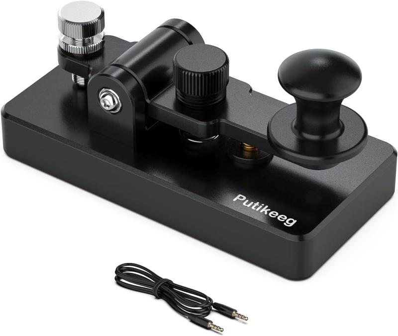 PUTIKEEG アマチュア無線 電鍵 パドル モールス信号 練習機 - 磁気フィードバックマニュアルアップライトエレクトリックキー、キャンプまたはポタ、ソタ、ロタ、および/または小屋の上の磁｜LiLishop6
