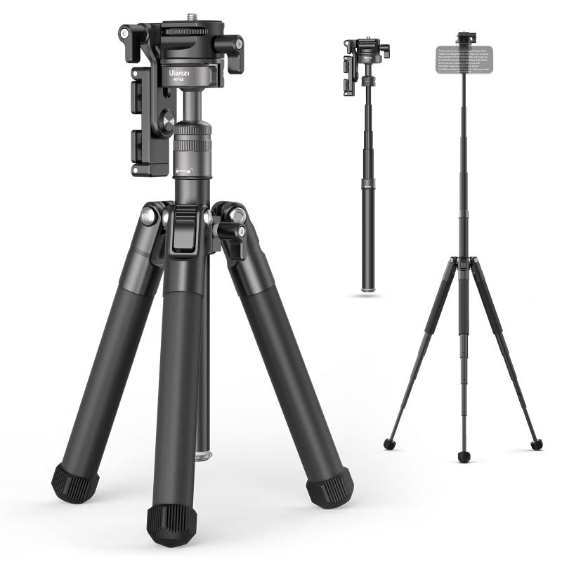 Ulanzi MT-63 三脚 カメラ三脚 トラベル三脚 小型 10段伸縮 145cm 自由ボール雲台 パノラマ撮影 アルミ合金製 耐荷重4KG コンパクト ミニ三脚 収納袋付き カメラ/スマホ/デジタルカメラ/一眼レフな｜LiLishop6