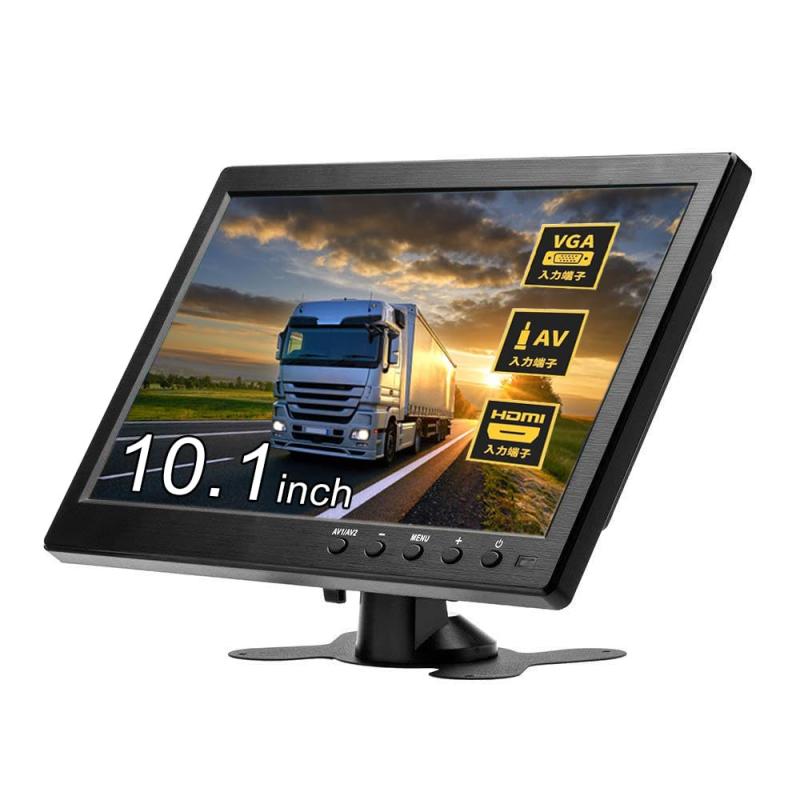 10.1インチ液晶小型モニター 1024X600解像度 DC12V車載ディスプレイ VGA HDMI BNC AV 入力 スピーカー内蔵