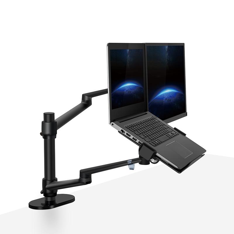 デスク PC ノートPC 液晶モニター 両用 支架 回転式 スタンド 銀色 黒色 軽量 調整可能 12-17インチ 対応 32インチ以内 コンパクト 収納 デスクトップ 作業効率 向上 銀 ブラック メタル フレーム 角度調整 耐久性 事務 ホーム オフ｜LiLishop6