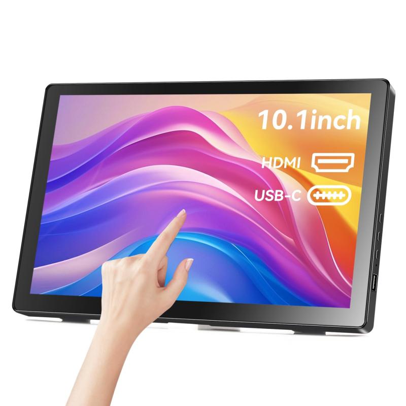 10.1インチ小型タッチスクリーンモニター、1366x768Pタッチスクリーン、60Hz、400cd/m&sup2;、99%sRGB、HDMI、USB-C、Switch、Xbox、PS4/5、ノートパソコン、Raspberry Pi対応ポータブルモニター｜LiLishop6