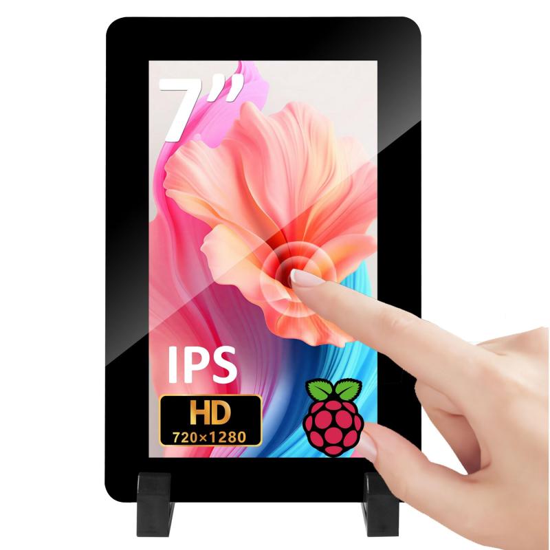 OSOYOO Raspberry Pi用 7インチ DSI IPS タッチスクリーン 720x1280 HD | Pi 5/4B/3A+対応 | DSI & GPIO給電 | 6H強化ガラス | 指紋防止 | ラズパイ プロジェクトに最適
