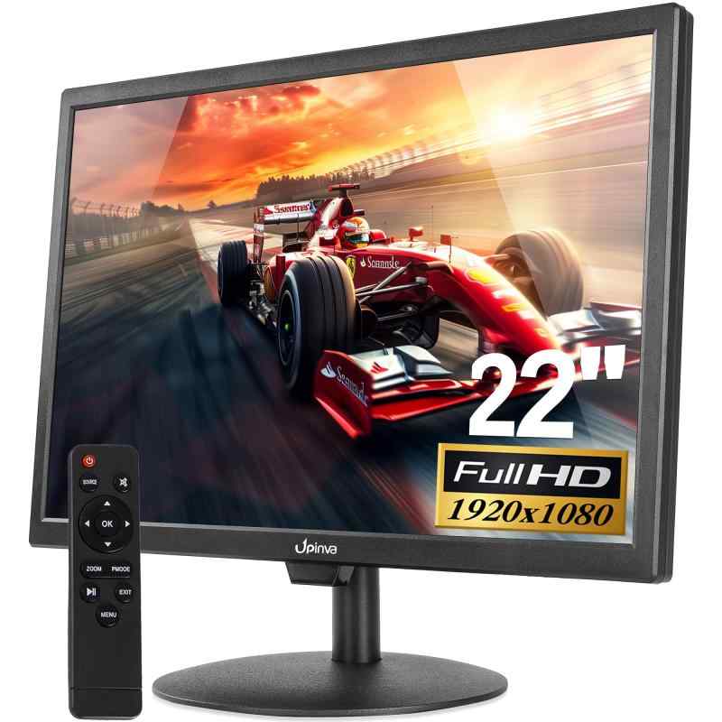 Upinva 21.5インチ 小型液晶モニター FHD (1920x1080) 60Hz 内蔵スピーカー HDMI/VGA/AV/BNC/USB 多入力 対応 【CCTV監視カメラ、DVR、PC、ゲーム機、Switch、PS5用 ディスプレイ】｜LiLishop6 14,710円