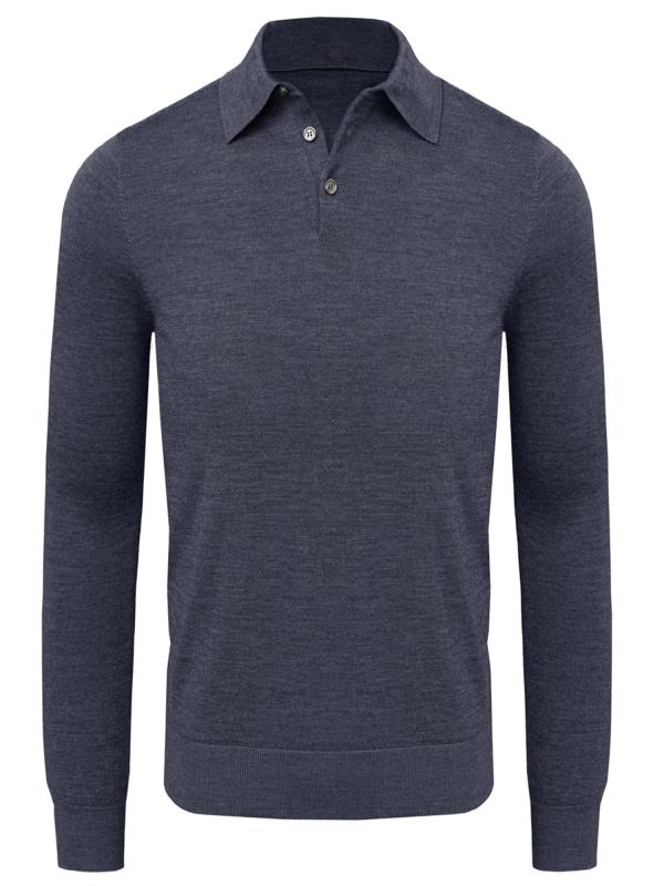 [SUPMENG-TJ] 長袖ポロシャツ メンズ メリノウール ニット ワンポイント Merino: 100% Wool Merino Wool Polo Shirt QINGWU｜LiLishop6