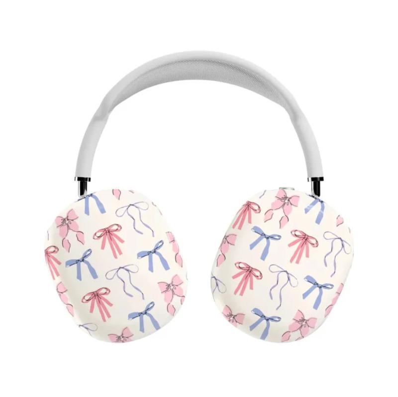 AirPods Max ヘッドホンケース 蝶結び 光沢加工 ソフトシェル フィリン素材 接触冷感 再生繊維 保護カバー かわいいデザイン 軽量 伸縮性 普段使い ユニセックス 通勤用 アウトドア