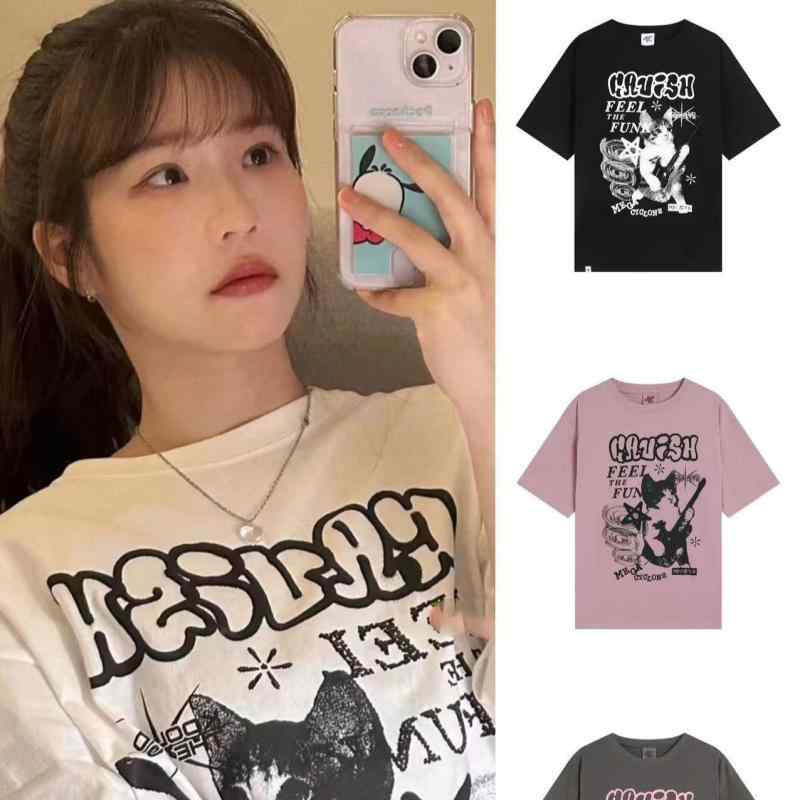 Tシャツ 女性用 短袖 トップス かわいい 猫 ギター プリント 綿素材 接触冷感 吸湿速乾 軽量 伸縮性 丸首 ルーズフィット 春夏 コットン95%以上 ホワイト ピンク グレー ブラック ストリート キャンパス スタイル