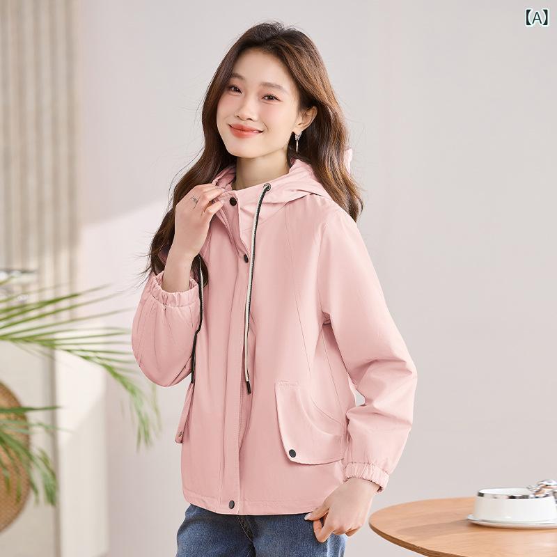 工 装 コートの 女性 2025の 新型 春秋の 小さい 子供の 韓国 版の カジュアルな 気質は 腰の 洋風の 短い ウインドブレーカーの ジャケットを 収めます。｜LiLishop6