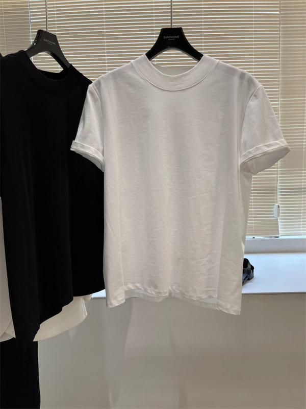 Tシャツ メンズ 短袖 綿100% 純色 セットイン 丸首 直筒 普通丈 春 ホワイト ブラック シンプル カジュアル 日韓スタイル 軽量 吸湿速乾 伸縮性 普段使い 通勤 ラフコーデ