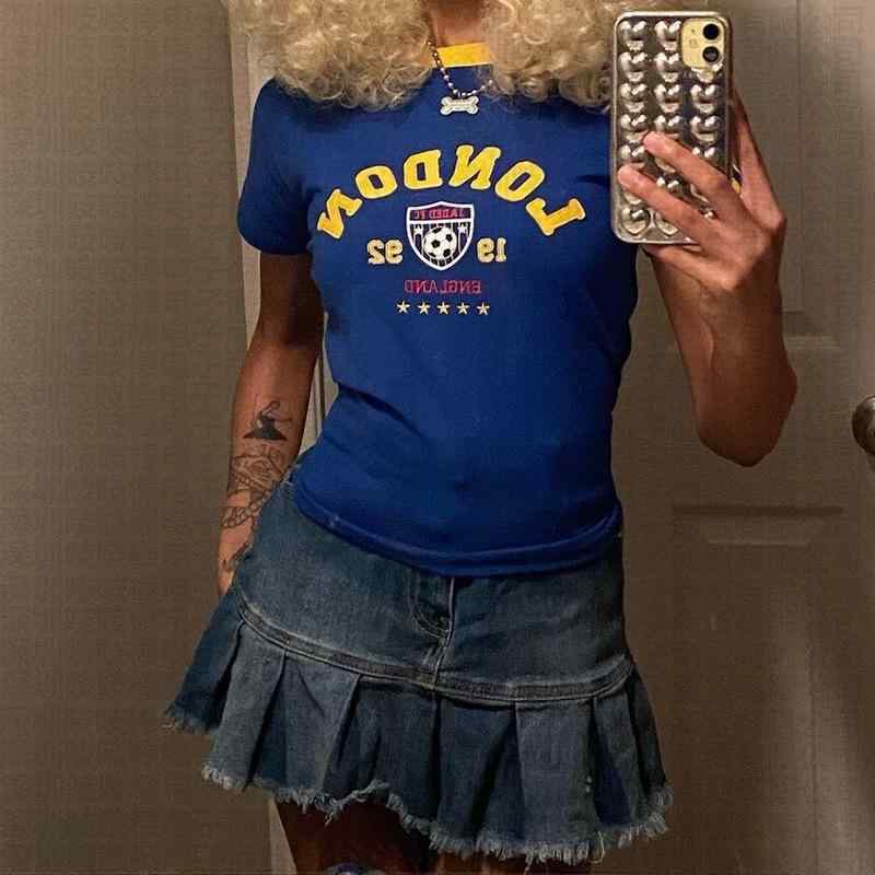 Tシャツ 女性用 短丈 修身 クロップド セクシー 丸首 短袖 インナー インディビジュアル ゴシック ストリート セクシーガール 接触冷感 ポリエステル プリント ブルー グリーン アイボリー ベージュ イエロー ライトブルー ダークレッド ターコイズ