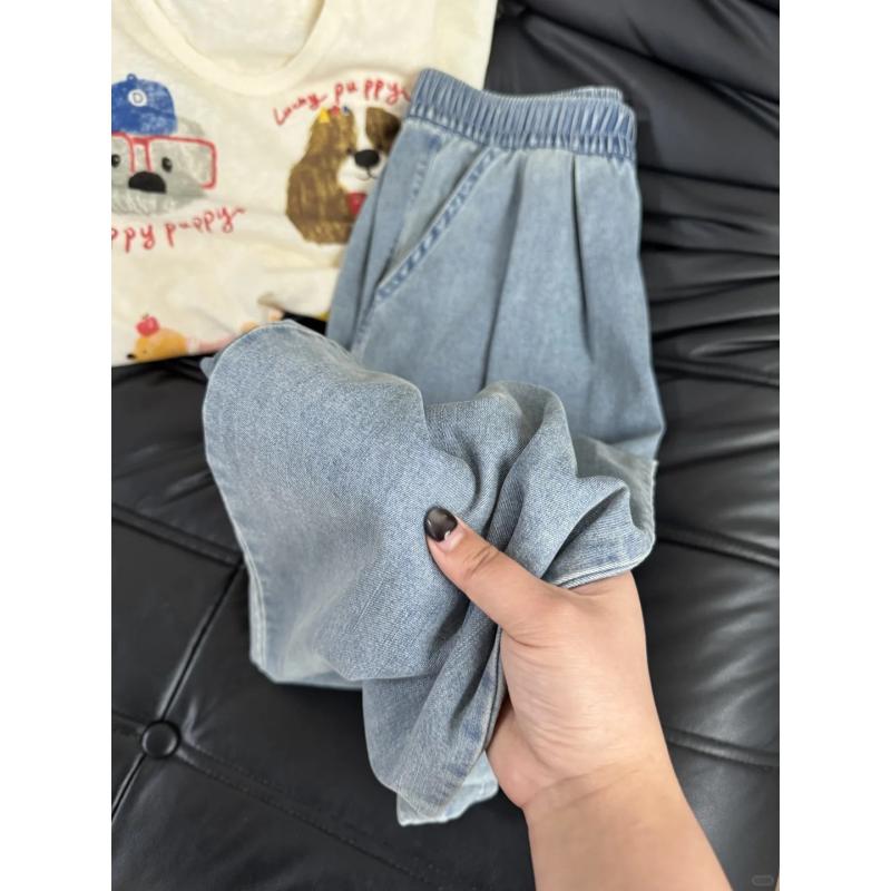 パンツ 女性用 高腰 ゆったり 再生繊維 デニムパンツ 春夏 ヴィンテージブルー ホワイト ブラック ロング丈 ワイドレッグ ゆったりシルエット 軽量 ストレッチ 吸湿速乾 日韓カジュアル 普段使い 通勤対応 スリム効果 ゆったりフィット 快適素材