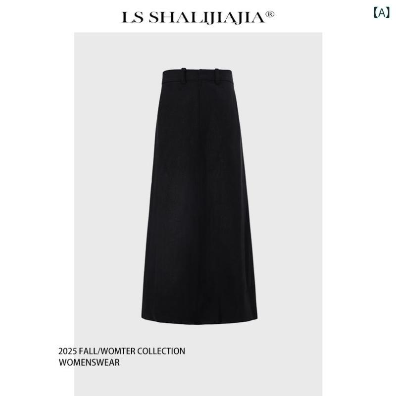 スカート レディース 半身スカート Aライン ミモレ丈 後ろスリット シンプル 気品 日韓カジュアル 麻素材 通気性 無弾性 普段使い 夏 春夏 白 黒 軽量 ハイウエスト フレアシルエット ベーシックスタイル