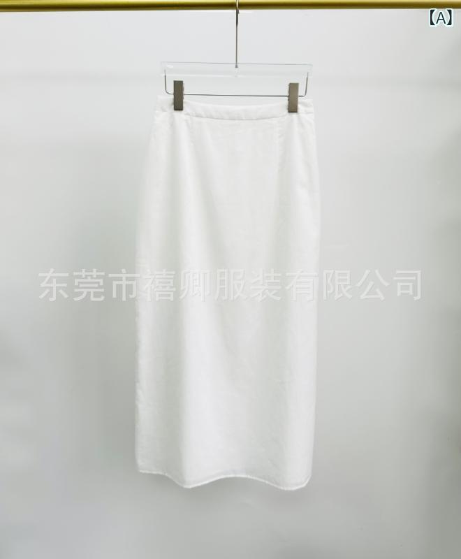 半身スカート レディース 夏用 Aライン ロング丈 通勤 通勤風 高腰 直筒 ストレート 気質 シンプル ミニマル 微細 微皺 細やか 高級感 麻 麻素材 リネン 白 ホワイト 無地 無パターン ジッパー 人気 軽量 涼感 吸湿速乾 ハイウエスト ビッグ