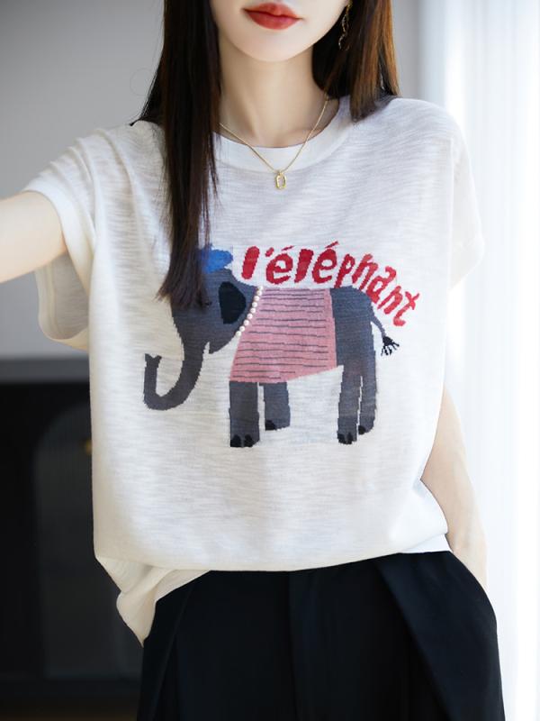 Tシャツ レディース 短袖 麻 トップス 接触冷感 竹節麻 切り替え 印花 かわいい 気質 通勤風 甘め クリア 夏 春夏 2025 秋 冬 秋冬 軽量 伸縮性 吸湿速乾 高級感 ハイウエスト ビッグシルエット Vネック ブラック ピンク系 アイボリー