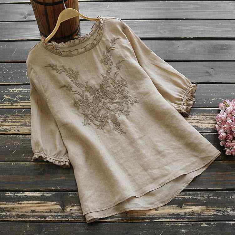 Tシャツ 女性用 春夏 ビッグシルエット 刺繍 トップス 接触冷感 吸湿速乾 綿麻 素材 短袖 ラウンドネック ルーズフィット 民族風 復古 スタイル 快適 日常使い 軽量 薄手 通気性 白色 赤 カーキ 黄色 緑 ピンク かわいい シャツ 上衣