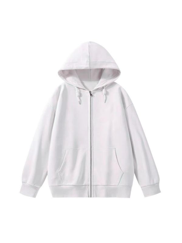 パーカー レディース 春秋 連帽 薄手 ジップアップ カーディガン 韓国風 学生服 ルーズフィット トップス 綿混 ポリエステル 長袖 肩落とし 純色 街頭スタイル プリンセス風 個性派 軽量 伸縮性 中厚 普通丈 白色 杏色 ベージュ ワインレッド ブ
