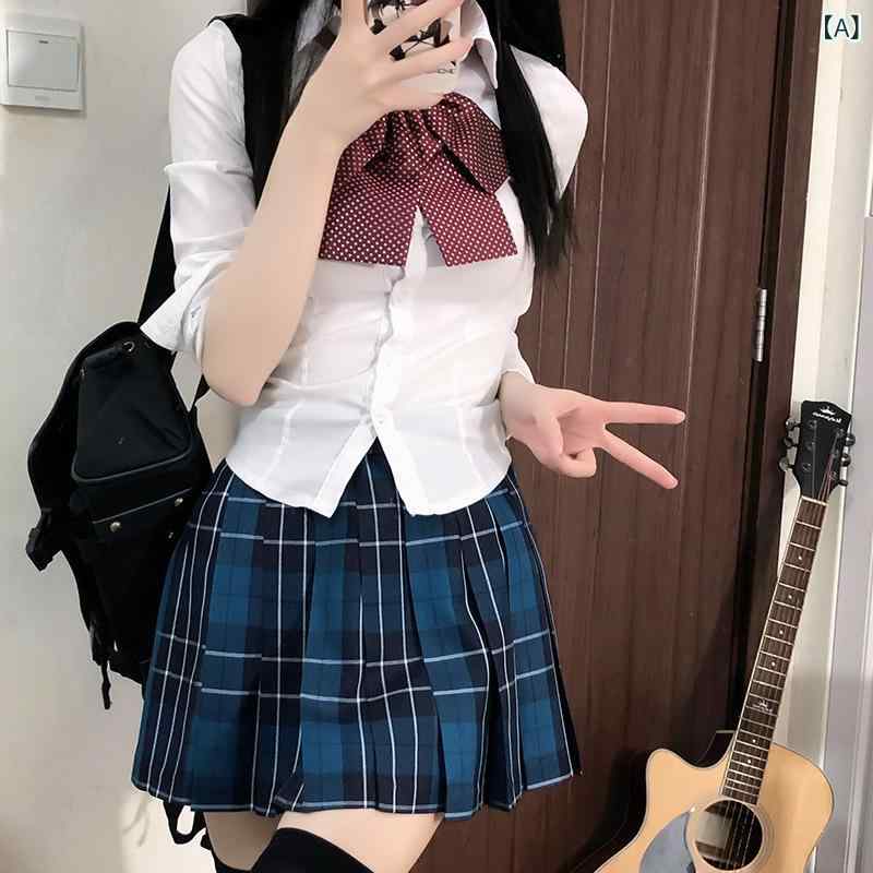 スカート 女子用 秋 学院風 少女 百褶 短スカート 高腰 スリム 半身スカート 格子柄 プレス加工 ポリエステル ストライプ ジッパー 無弾性 清新 甘め スタイル