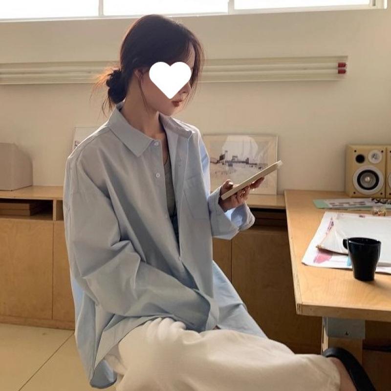 シャツ 女性用 春夏 長袖 純綿 トップス ゆったり 薄手 軽量 吸湿速乾 接触冷感 方領 都市風 通勤 普段使い 気質 ホワイト ピンク イエロー ライトブルー 切り替え