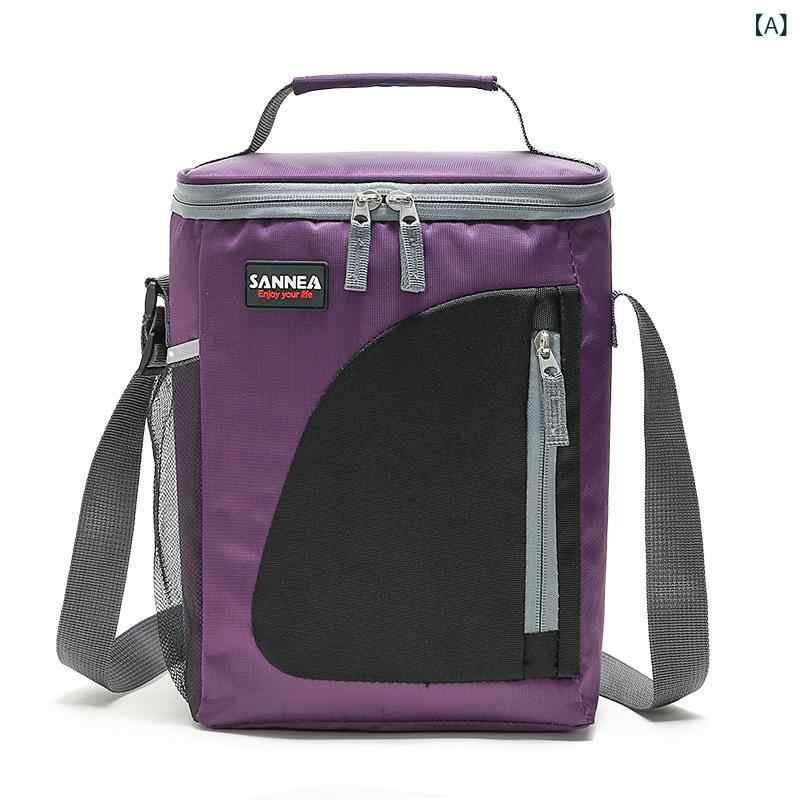 保冷バッグ 保温 保冷 牛津布 加厚アルミ箔 便当箱用 8.5L 大容量 紫色 ピンク系 ネイビー ワインレッド グレー 軽量 耐久性 野餐 アウトドア 通勤 ピクニック ランチ 保鮮 断熱 持ち運び 折りたたみ 防水加工 日常使い 家庭用 旅行 キャン