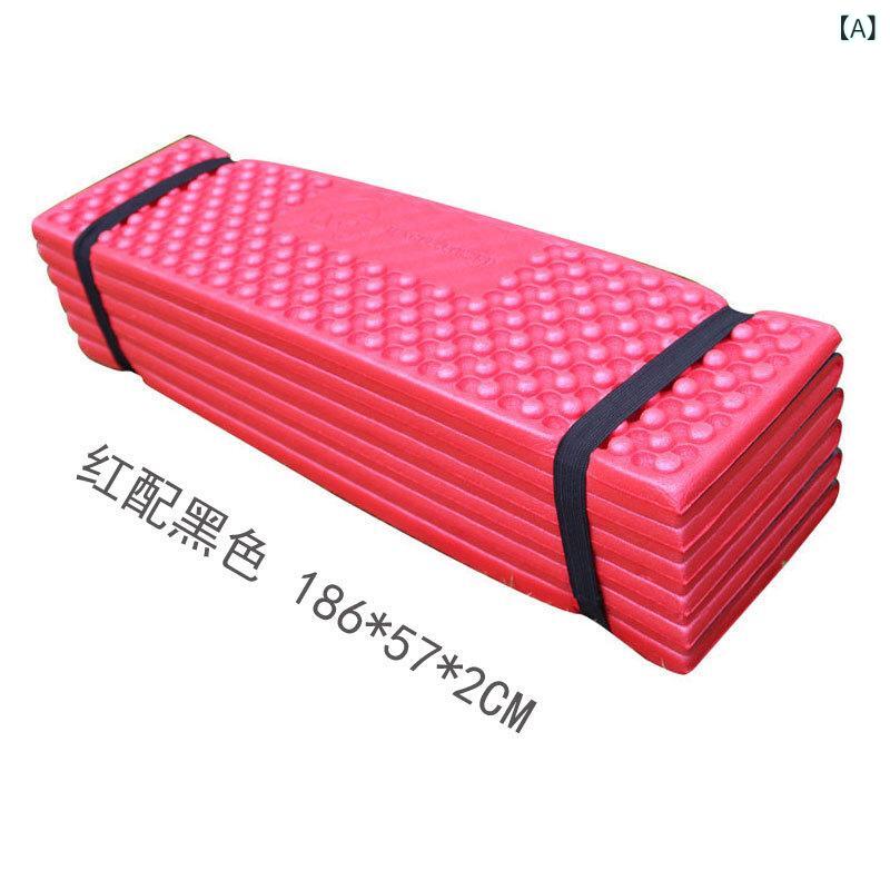アウトドア 防潮 マット 折りたたみ キャンプ 寝袋下敷き 加厚 PVC XPE泡棉 防水 衝撃吸収 シングル 186x57cm 赤黒 ダークグリーン黒 ブルー黒 オレンジ黒 パープル黒 アーミーグリーン黒 軽量 携帯便利 屋外 ピクニック ハイキング