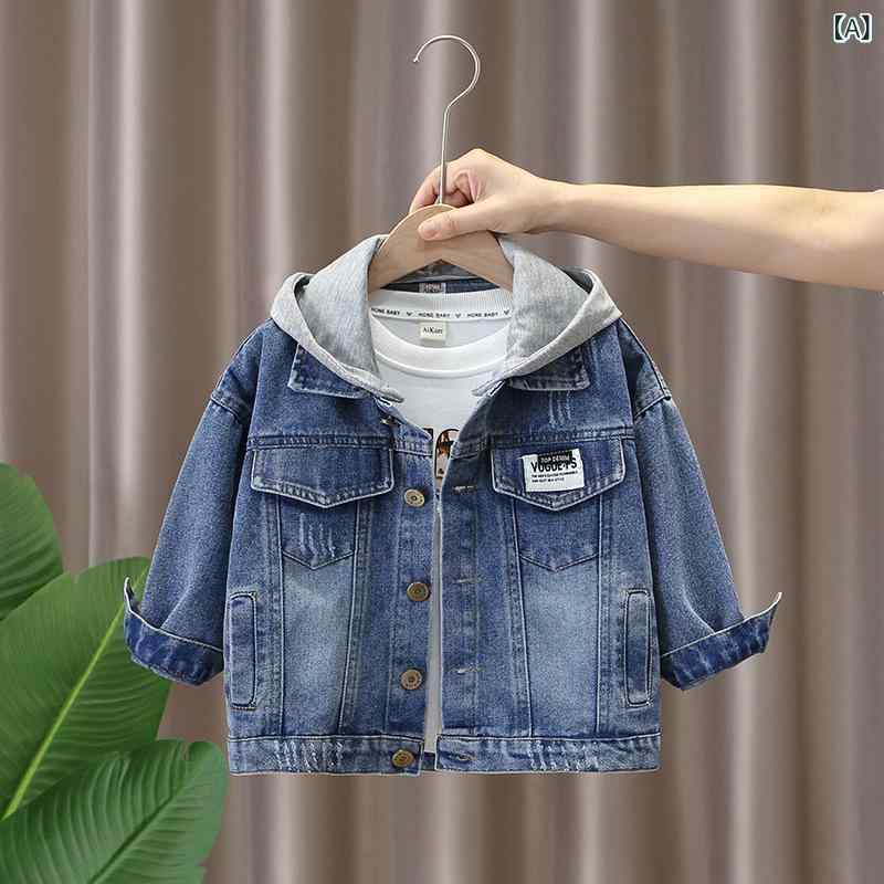 キッズ 男の子 女の子用 コットン デニム ジャケット 長袖 短丈 単排ボタン 柔らかい 素材 ブルー 春夏 秋 普段使い コスプレ ストリート カジュアル トップス ユニセックス 中小童 3～8歳 100～140cm 対応 吸湿速乾 通学 遊び着 軽量
