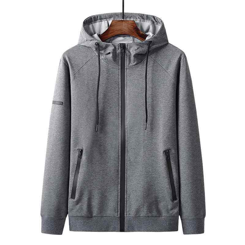 メンズ 秋 フーディ ジャケット トップス コート 男性用 ゆったり フィット ジップアップ フード付き 薄手 コットン 素材 長袖 直線 裾 ジップポケット カジュアル スタイル 赤 グレー ブラック ダークグレー 青年向け 秋冬 レジャー ウェア