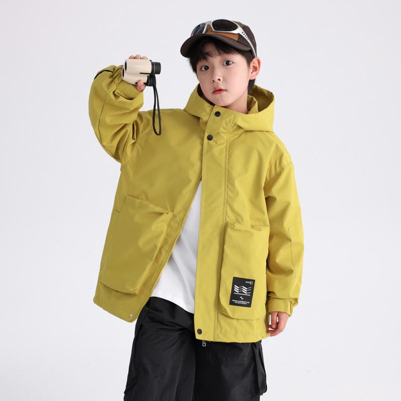 キッズ 男の子 秋冬 フード付き 長袖 登山 ジャケット 軽量 吸湿速乾 ポリエステル 裏地付き 短丈 コットン風 柔らかい 伸縮性 普段使い アウトドア トレッキング ハイキング コスプレ コージー グラスグリーン イエロー パープル ビッグシルエット