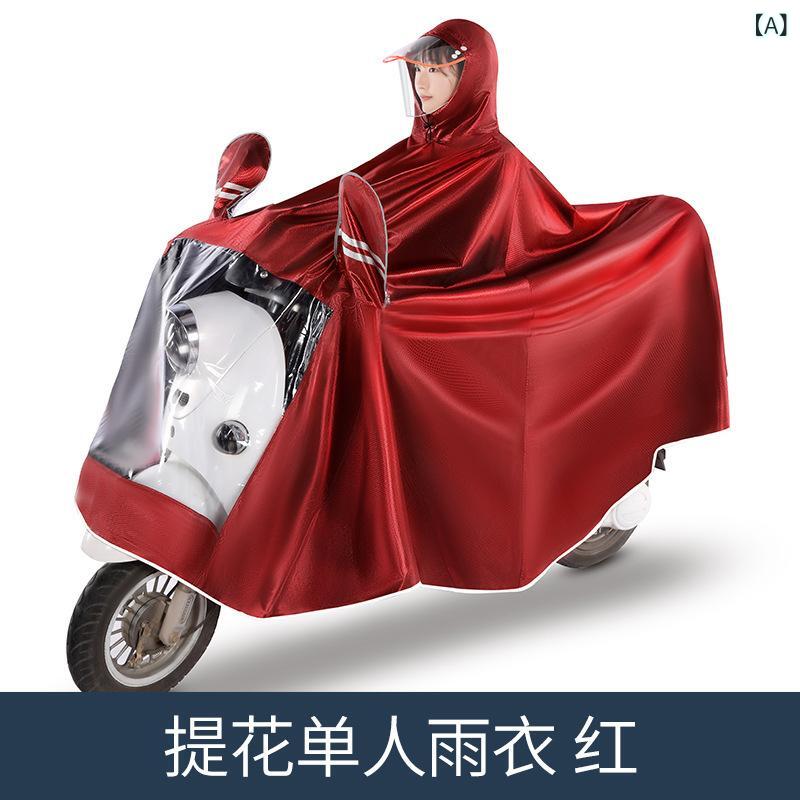 レインコート 電動 バイクジャカードレインコート 二 人 男女 モデルを 大きく して、 電気 自動車の ロング タイプの 全身 防 豪雨 レインコート