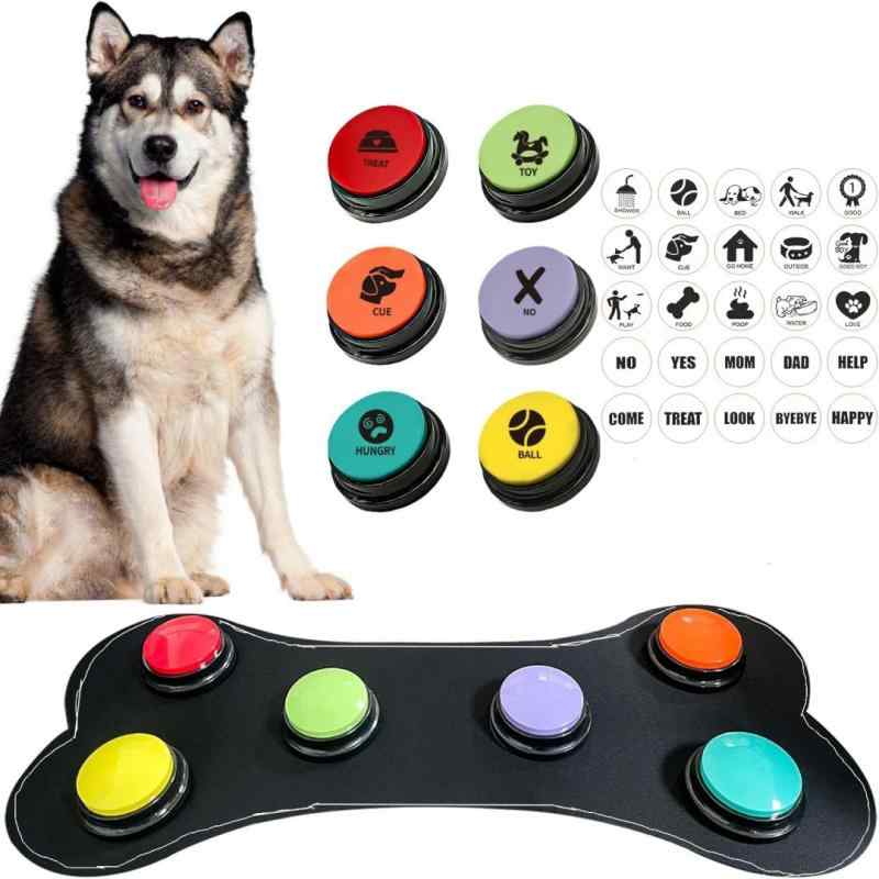 ペット 発声 ボタン 犬 猫 話し 交流 玩具 録音 トレーニング ツール プラスチック 軽量 ランダム カラー セット 6,039円