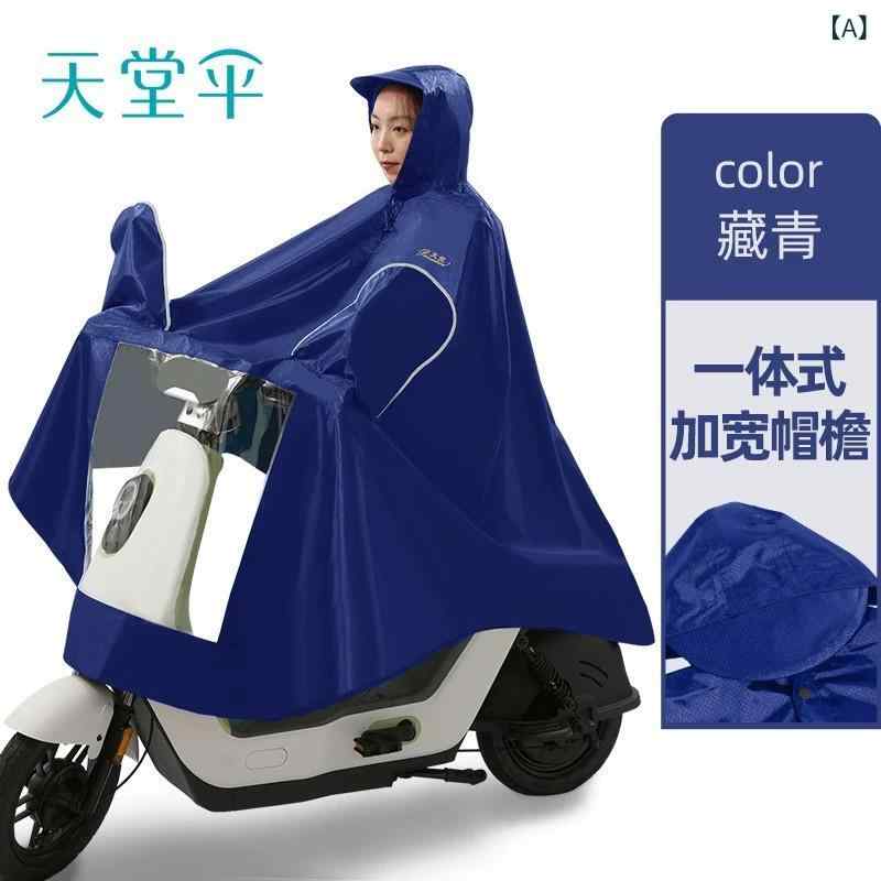 天国 J 130 レインコート 全身 防水 厚手 電気 自動車 バイク 反射 ライディングオックスフォードレインコート 男女 成人