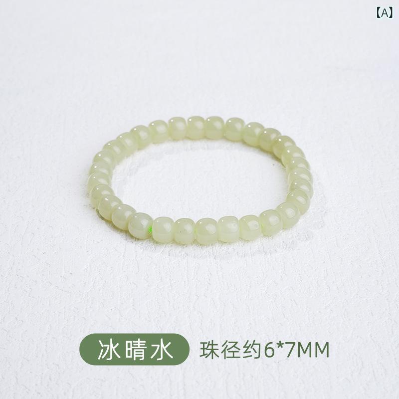 新 疆 翡翆 古式 玉 珠 和田 玉 腕輪 本物 丸 玉手 飾りつけ 成人男性 用 生まれながら 高 氷 度 本 玉 晴 水 湖 お上さん 用