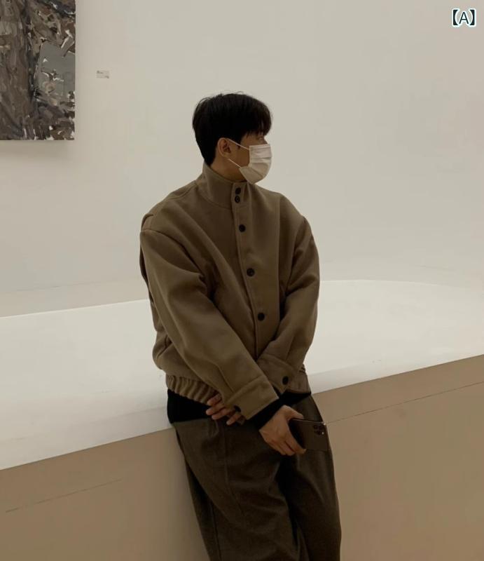 立 襟 毛ですね。 野球 服 コート 男性 春秋 新作 韓国 版 ゆったりと した カジュアルな ショート ジャケットの 上着です。