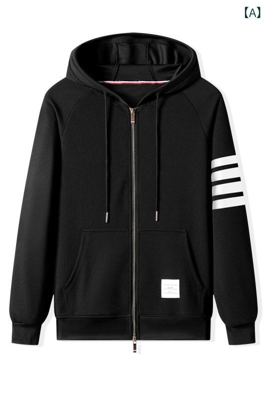 Thom brielle 春秋 華 夫 格 フード 付き ジャケット 男性 ファッション ブランド tb 4 本の バー カーディガン