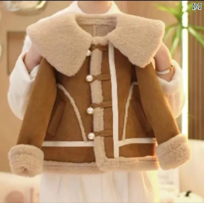 子供服 アウター 男女兼用 冬物 レトロ 不規則グラフィック