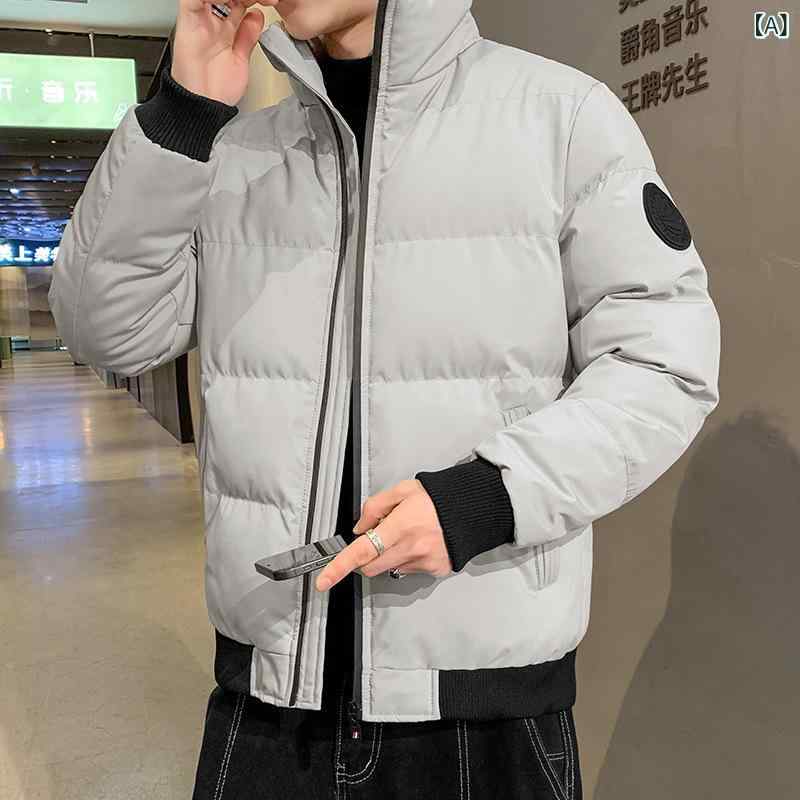 2023 新型 男性 綿 衣 韓国 版 ファッション トレンド 立 襟 綿服 アマゾン 国境を 越えた 対外 貿易 保温 コート 男