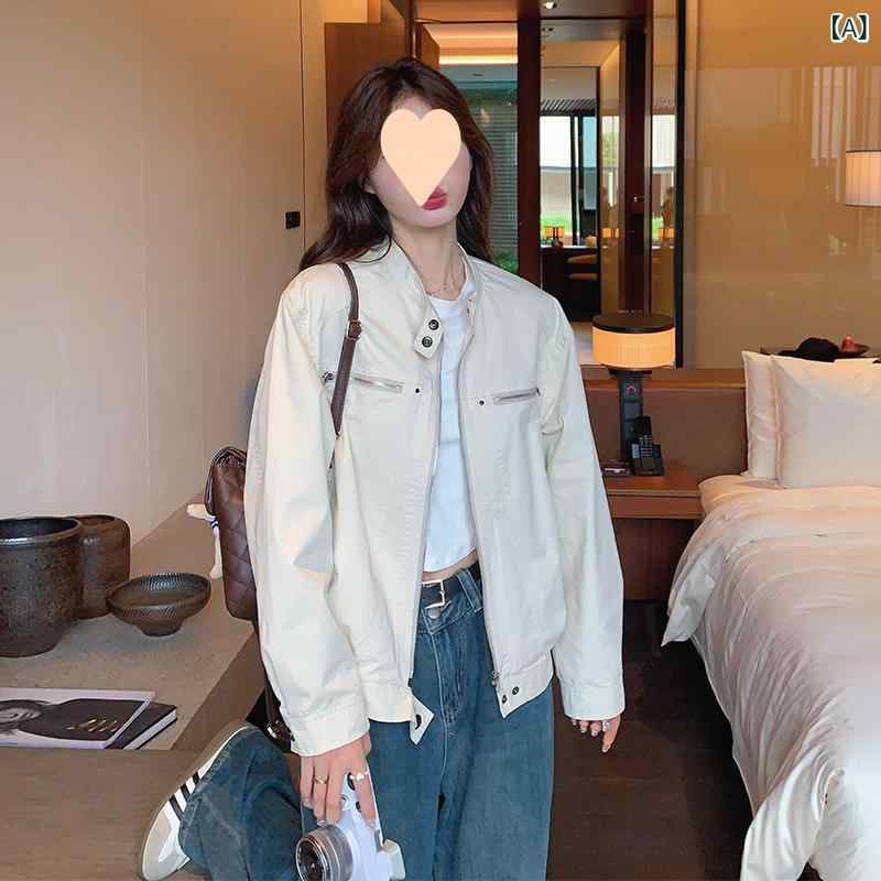 成人女性の 利益の 真っ白い 細工物 上衣 2025 早春の 目あたらしい 表現スタイルの小さな 韓国 カジュアルショートショルダージャケットトップ